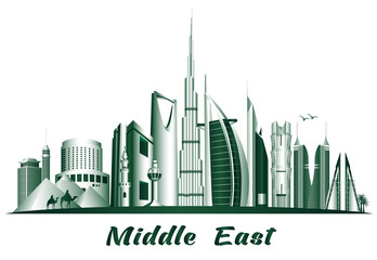 Obraz premium Cities and Famous Buildings in Middle East