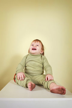 Smiling boy in studio