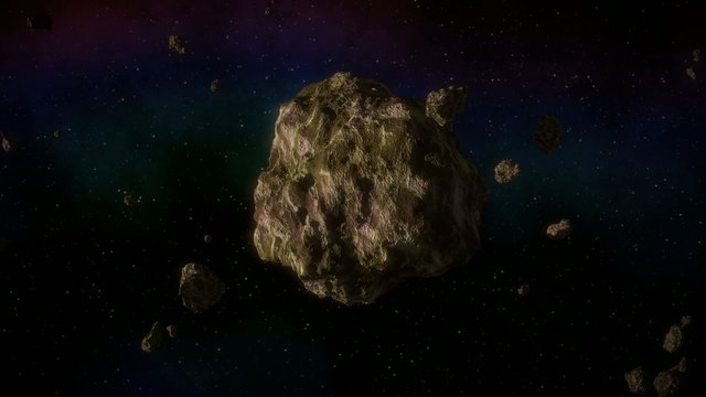 Asteroid in space generated video