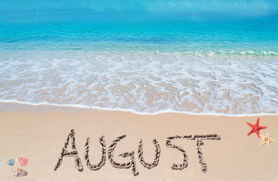 august on a tropical beach