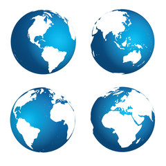 Vector Earth globe set