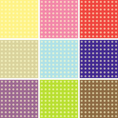 Set of nine colored backgrounds. Vector image.