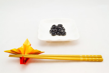 A scene of Osechi-ryori, Japanese traditional New Year’s dishes.