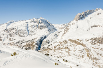 Riederalp, Belalp, Dorf, Alpen, Wallis, Winter, Schweiz