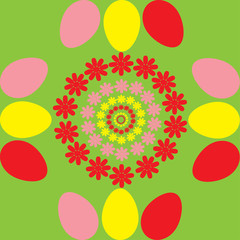 background with flowers and egg