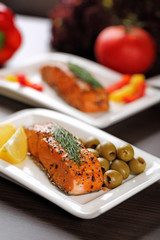 Pepper crusted smoked salmon