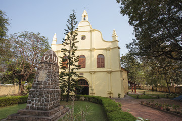 Facade of the colonial St. Francis Church, Kochin, Kerala, India