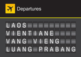 Laos flip alphabet airport departures