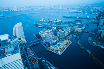 横浜　みなとみらい地区の夜景