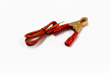 Red Jumper cable isolated on white background
