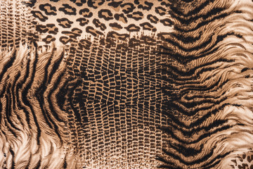 texture of print fabric striped tiger