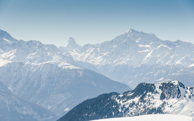 Riederalp, Dorf, Walliser Alpen, Weisshorn, Winter, Schweiz