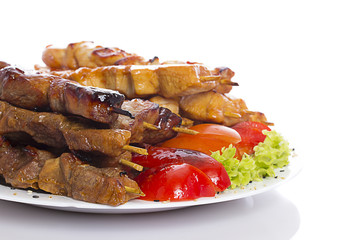 Kebab over white background