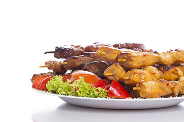 Kebab over white background