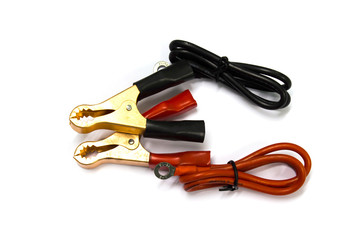 Black and Red Jumper cable isolated on white background