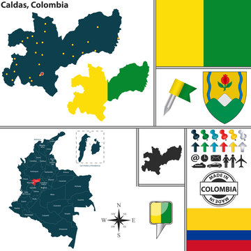 Map of Caldas, Colombia