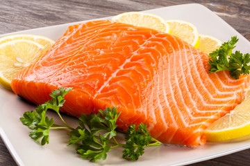 Fresh raw salmon fillet 