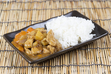 Japanese pork curry with rice ,carrot,onion and potato