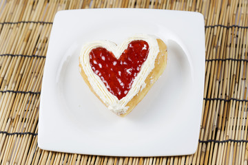 Heart Shaped donut strawberry and cream