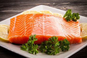 Fresh raw salmon fillet 