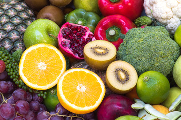 Orange juice and group fruits