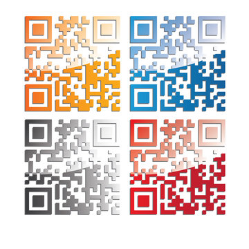 Vector color QR code symbol set
