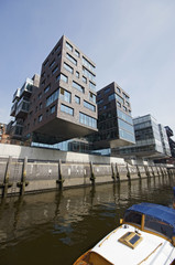 Gebäude am Sandtorkai in Hamburg, Deutschland