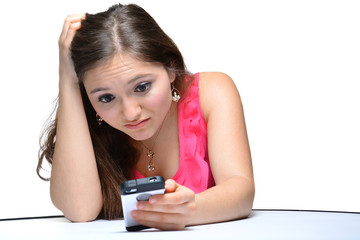 Frau nervst Handy