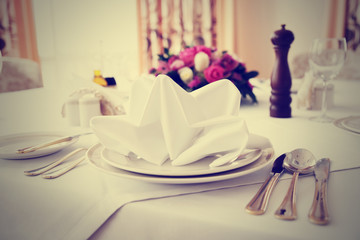 Place setting, toned photo