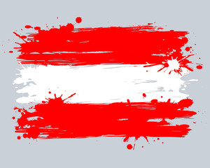 Vector flag of Austria. Graffiti in grange style with brush stro