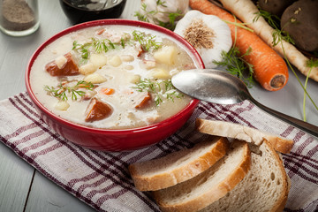 Sour soup made of rye flour