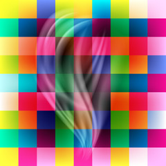 White smoke on a checkered background