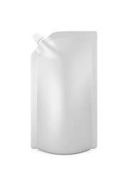 Blank spout pouch with cap isolated on white