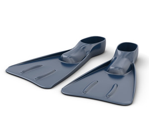 Blue flippers close-up