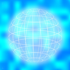 earth globe icon on blurry background