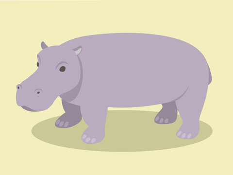 Hippopotamus In Flat Style