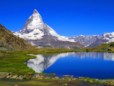 Clear beautiful view of Matterhorn, Zermatt, Switzerland