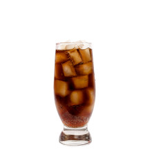 Soda glass with ice cubes