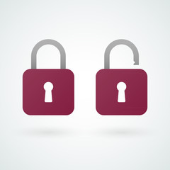 Close and open padlock icons