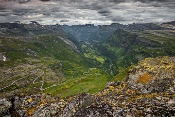Norwegia, widok na Geiranger Fiord