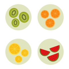 Fruit icon set vector
