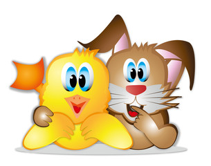 Osterfreunde Küken und Hase
