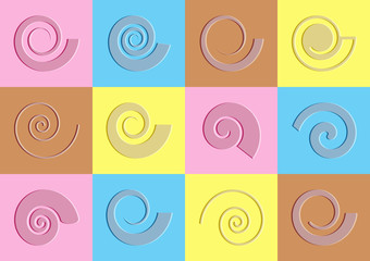 Abstract spiral icons