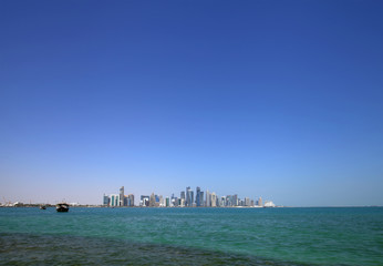 Fototapeta premium Doha skyline with modern highrise buildings