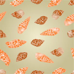 Seamless texture mottled shells vector