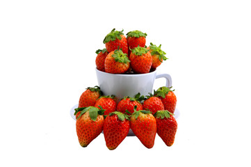 Strawberries on a white background