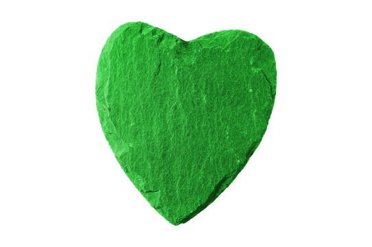 grünes Herz mit Schieferstruktur