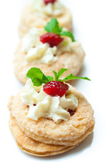 Strawberry Tart with Fresh Cream in Puff Pastry