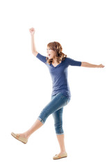 Excited Asian young girl