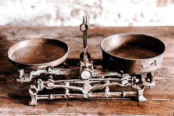 Old Antique weight measuring and kitchen goods weighing
